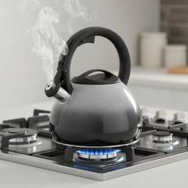 Altom Design Robin Fluitketel 3 L – RVS Donkergrijs/Lichtgrijs – Unieke Fade Kleur – Inductie & Alle Warmtebronnen