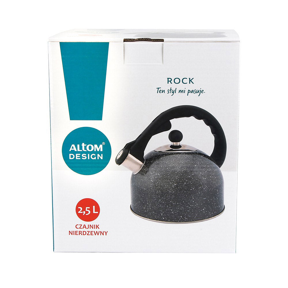 Altom Design Rock exclusieve fluitketel RVS antraciet 2.5 Liter - ook geschikt voor inductie