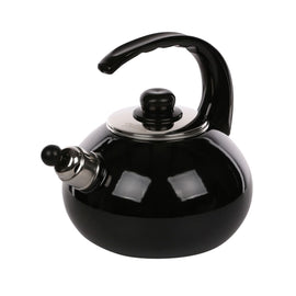 Altom Design Czajnik Fluitketel 2,5 L – Handgemaakt Emaille Zwart – Theeketel Inductie & Alle Warmtebronnen