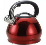 King Hoff KH-1212 Fluitketel 3,4 L – RVS Metallic Rood – Theeketel Inductie & Alle Warmtebronnen