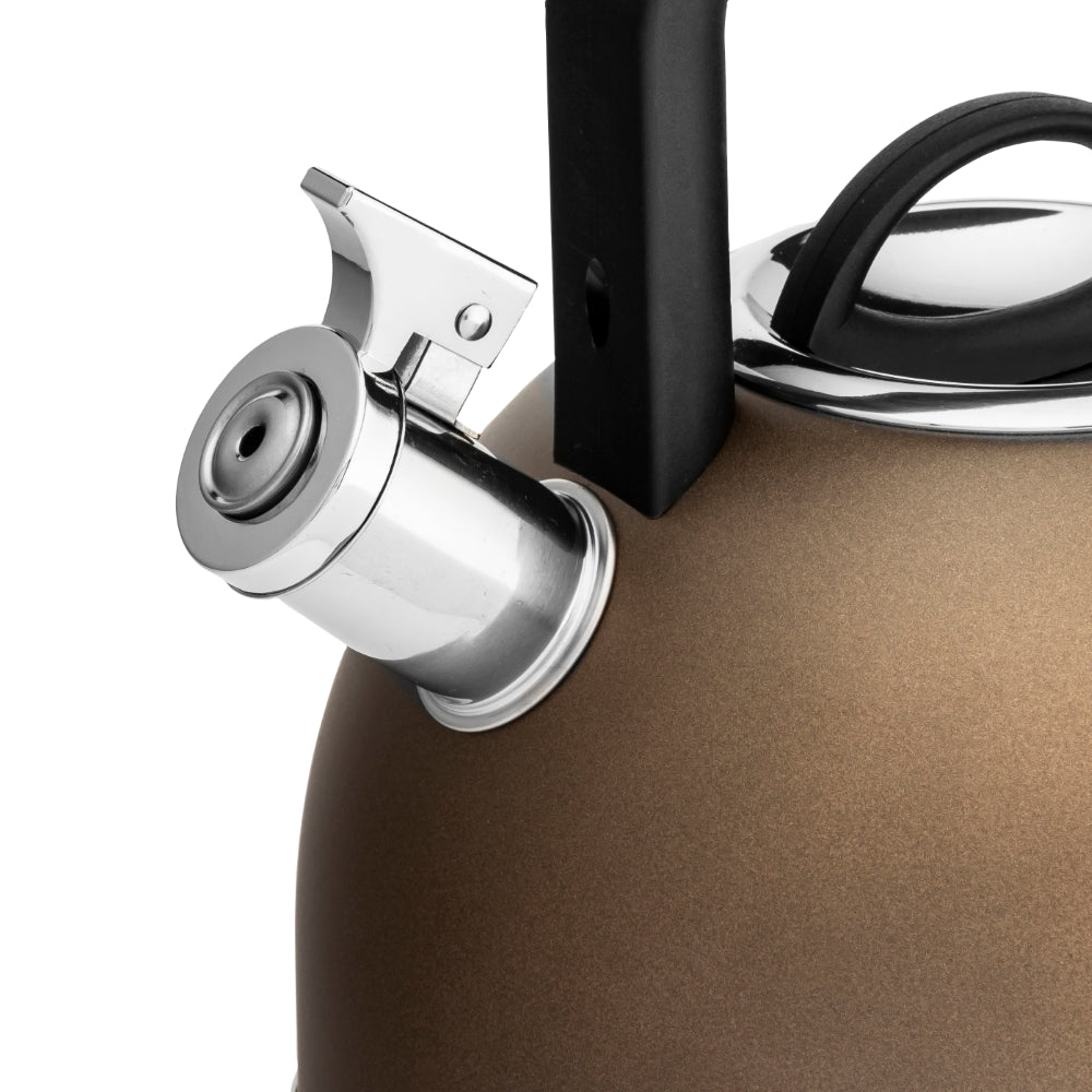 Valdinox Aurum Fluitketel 2,5L – RVS Inductie Fluitketel – Design voor Elke Keuken – Goudbruin