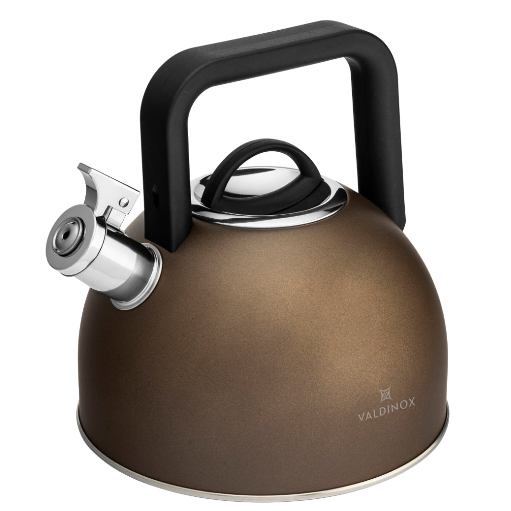 Valdinox Aurum Fluitketel 2,5L – RVS Inductie Fluitketel – Design voor Elke Keuken – Goudbruin