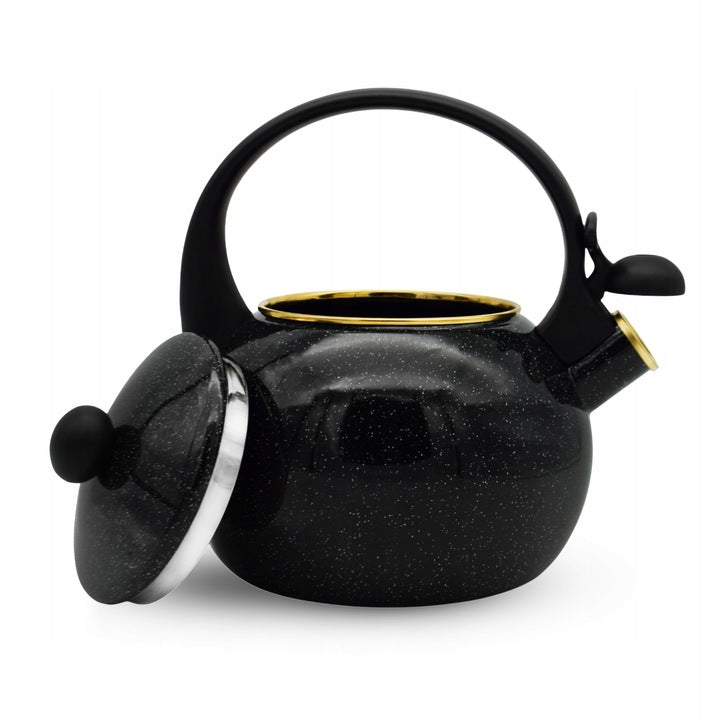 Meyerhoff Black Sky fluitketel 2,2L – Emaille inductie fluitketel – Klassiek design – Zwart