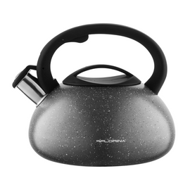 Florina Lava Fluitketel 2,5 L – RVS – Zwart/Grijs Steenlook – Inductie & Alle Warmtebronnen