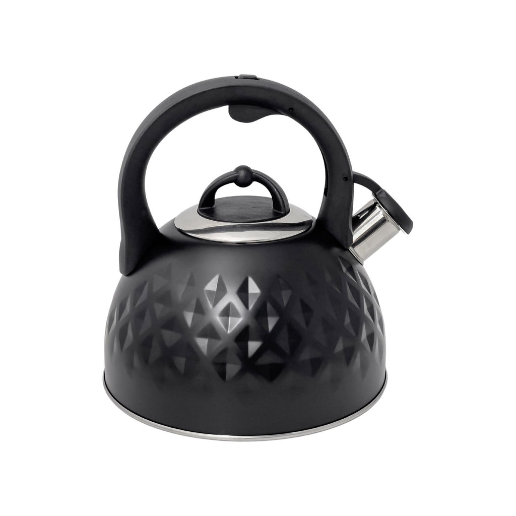 Meyerhoff RVS fluitketel 2,5 liter MH-104 – Inductie fluitketel – Zwart – 3D reliëf design