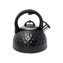 Afbeelding in Gallery-weergave laden, Meyerhoff RVS fluitketel 2,5 liter MH-104 – Inductie fluitketel – Zwart – 3D reliëf design