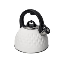 Afbeelding in Gallery-weergave laden, Meyerhoff RVS fluitketel 2,5 liter MH-105 – Inductie fluitketel – Wit – 3D reliëf design