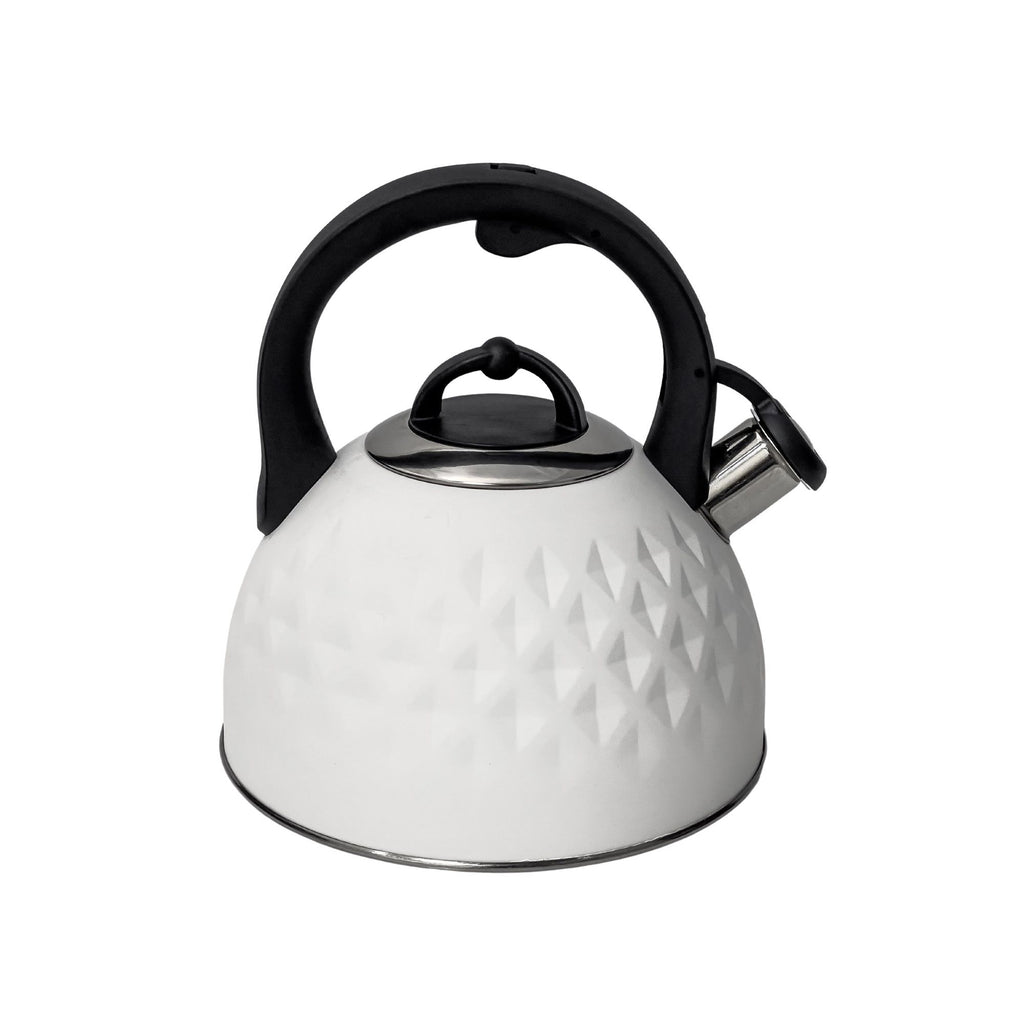 Meyerhoff RVS fluitketel 2,5 liter MH-105 – Inductie fluitketel – Wit – 3D reliëf design