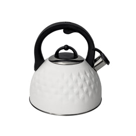 Meyerhoff RVS fluitketel 2,5 liter MH-105 – Inductie fluitketel – Wit – 3D reliëf design