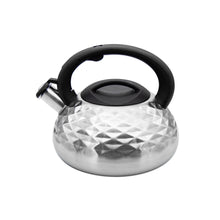 Afbeelding in Gallery-weergave laden, Meyerhoff RVS fluitketel 3 liter MH-4132 – Inductie fluitketel – Zilvergrijs met 3D-patroon – Modern klassiek design