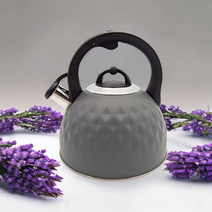 Meyerhoff Fluitketel 2,5 Liter RVS Mat Grijs 3D – Inductie & Gas – Waterkoker met Fluitfunctie MH-30298