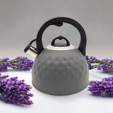 Afbeelding in Gallery-weergave laden, Meyerhoff Fluitketel 2,5 Liter RVS Mat Grijs 3D – Inductie &amp; Gas – Waterkoker met Fluitfunctie MH-30298