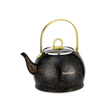 Afbeelding in Gallery-weergave laden, Haus Roland waterketel 3 liter HR710-11 – Inductie waterkoker – Zwart met goud – Zonder fluit – Opklapbaar handvat