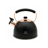 Meyerhoff RVS Fluitketel 2,5L – Mat Zwart met Koperaccenten – Inductie Fluitketel – Voor Alle Warmtebronnen – Met Fluitje