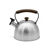 Meyerhoff RVS Fluitketel 2,5L – Geborsteld Zilver – Houten Handvat – Geschikt voor Inductie & Alle Kookplaten