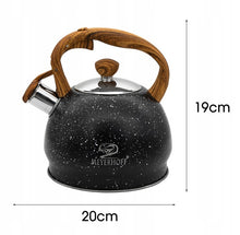 Afbeelding in Gallery-weergave laden, Meyerhoff MH-4048B Fluitketel 1,8 Liter – RVS – Zwart Marmer – Inductie &amp; Gas – Met Fluit