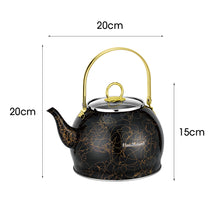 Afbeelding in Gallery-weergave laden, Haus Roland waterketel 1 liter HR710-10 – Inductie waterkoker – Zwart met goud – Zonder fluit – Opklapbaar handvat