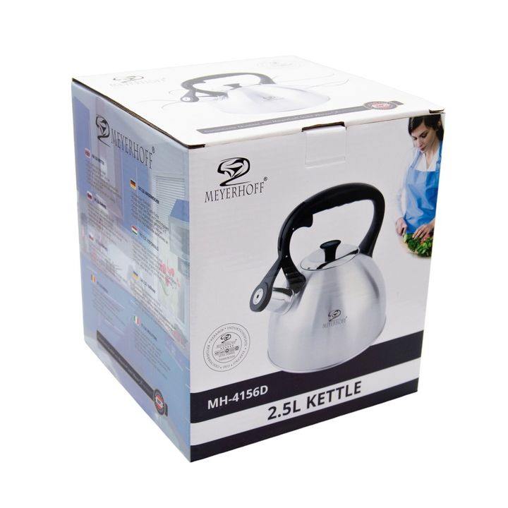 Meyerhoff RVS fluitketel 2,5 liter MH-4156D – Inductie fluitketel voor gas en inductie – Zilverkleurig – Tijdloos en elegant design