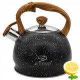 Meyerhoff MH-4048B Fluitketel 1,8 Liter – RVS – Zwart Marmer – Inductie & Gas – Met Fluit