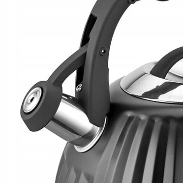 Florina Clint fluitketel 2,2L – RVS inductie fluitketel – Modern design met matte grafietafwerking