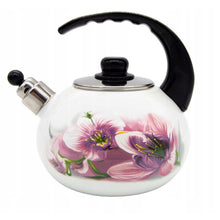 Afbeelding in Gallery-weergave laden, Meyerhoff Fluitketel 2,5 Liter – Emaille Waterketel – Inductie – Lelies