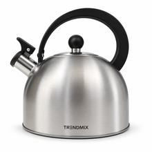 Afbeelding in Gallery-weergave laden, Trendmix Fluitketel geborsteld RVS 2,5 Liter – Lichtgewicht – Cool-Touch Handvat – Geschikt Voor Inductie, Gas En Alle Warmtebronnen