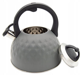 Meyerhoff Fluitketel 2,5 Liter RVS Mat Grijs 3D – Inductie & Gas – Waterkoker met Fluitfunctie MH-30298