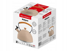 Afbeelding in Gallery-weergave laden, Florina Natura Line Fluitketel 2,3 L - Mat Beige - RVS Theeketel - Geschikt voor Inductie &amp; Alle Warmtebronnen