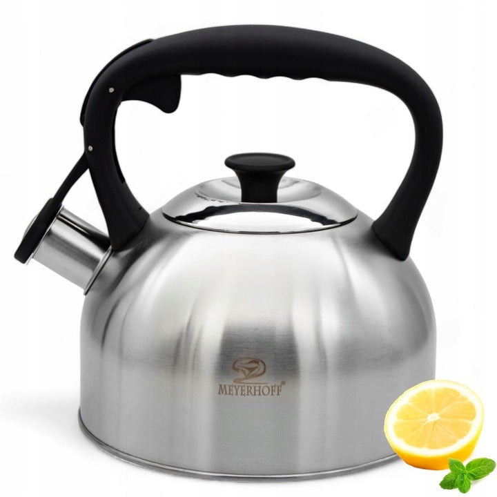 Meyerhoff RVS fluitketel 2,5 liter MH-4156D – Inductie fluitketel voor gas en inductie – Zilverkleurig – Tijdloos en elegant design