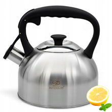 Afbeelding in Gallery-weergave laden, Meyerhoff RVS fluitketel 2,5 liter MH-4156D – Inductie fluitketel voor gas en inductie – Zilverkleurig – Tijdloos en elegant design