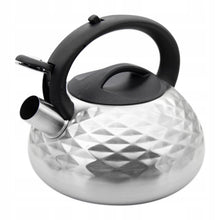 Afbeelding in Gallery-weergave laden, Meyerhoff RVS fluitketel 3 liter MH-4132 – Inductie fluitketel – Zilvergrijs met 3D-patroon – Modern klassiek design