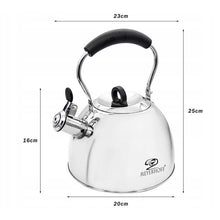 Afbeelding in Gallery-weergave laden, Meyerhoff RVS fluitketel 3 liter MH-4376 – Inductie fluitketel met inklapbaar handvat – Mat zilver – Traditioneel design