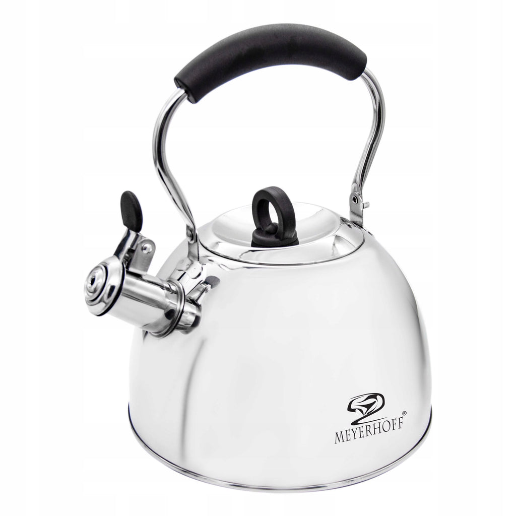 Meyerhoff RVS fluitketel 3 liter MH-4376 – Inductie fluitketel met inklapbaar handvat – Mat zilver – Traditioneel design
