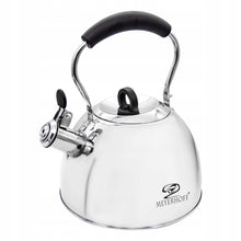 Afbeelding in Gallery-weergave laden, Meyerhoff RVS fluitketel 3 liter MH-4376 – Inductie fluitketel met inklapbaar handvat – Mat zilver – Traditioneel design