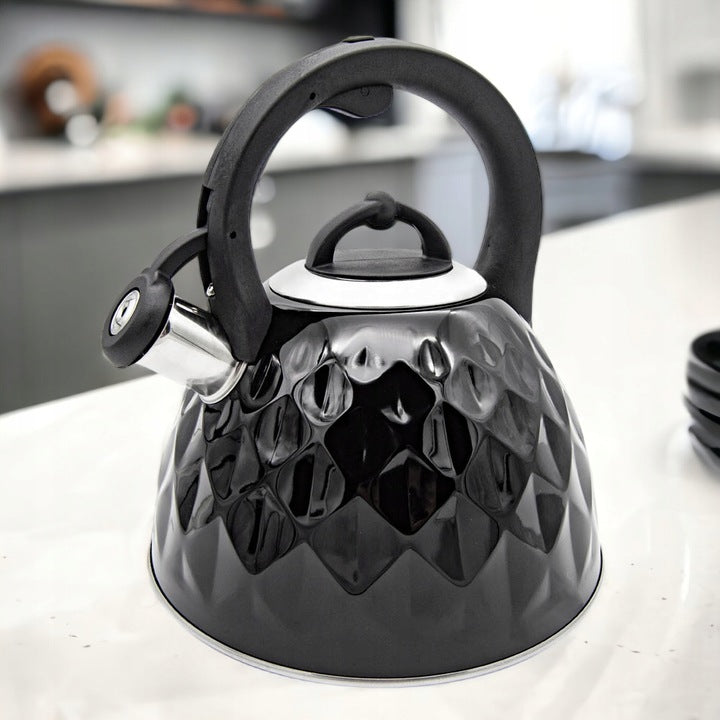 Meyerhoff Fluitketel 3 Liter – RVS – Zwart Glanzend koudblijvende Handgreep – Inductie & Gas – Met Fluitfunctie MH-29794