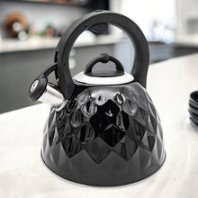 Afbeelding in Gallery-weergave laden, Meyerhoff Fluitketel 3 Liter – RVS – Zwart Glanzend koudblijvende Handgreep – Inductie &amp; Gas – Met Fluitfunctie MH-29794