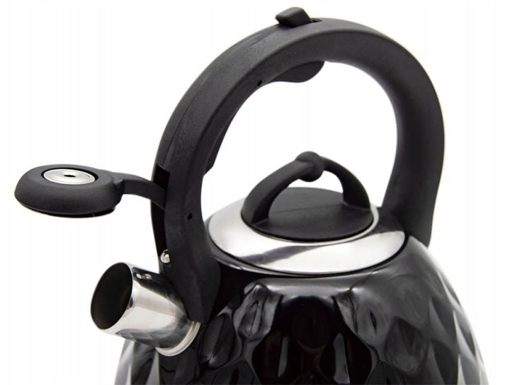 Meyerhoff Fluitketel 3 Liter – RVS – Zwart Glanzend koudblijvende Handgreep – Inductie & Gas – Met Fluitfunctie MH-29794