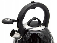 Afbeelding in Gallery-weergave laden, Meyerhoff Fluitketel 3 Liter – RVS – Zwart Glanzend koudblijvende Handgreep – Inductie &amp; Gas – Met Fluitfunctie MH-29794