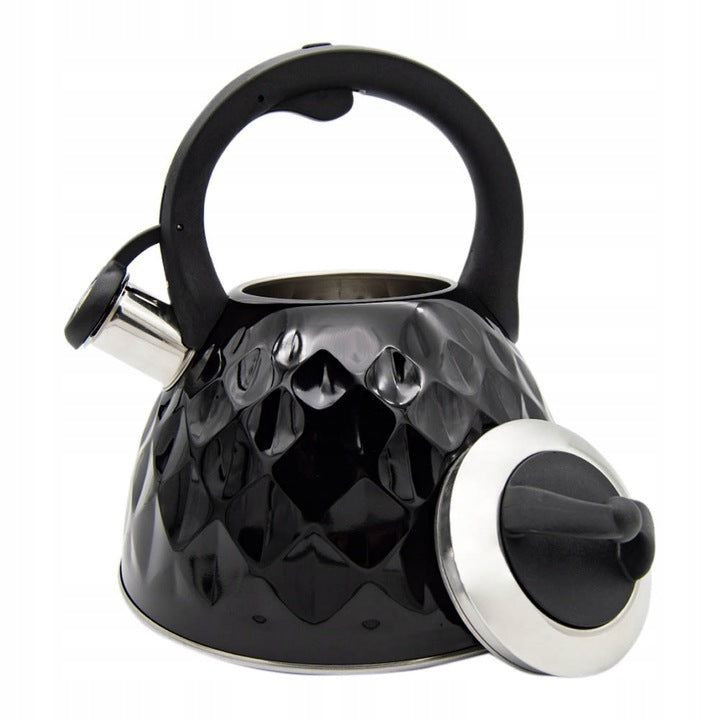 Meyerhoff Fluitketel 3 Liter – RVS – Zwart Glanzend koudblijvende Handgreep – Inductie & Gas – Met Fluitfunctie MH-29794