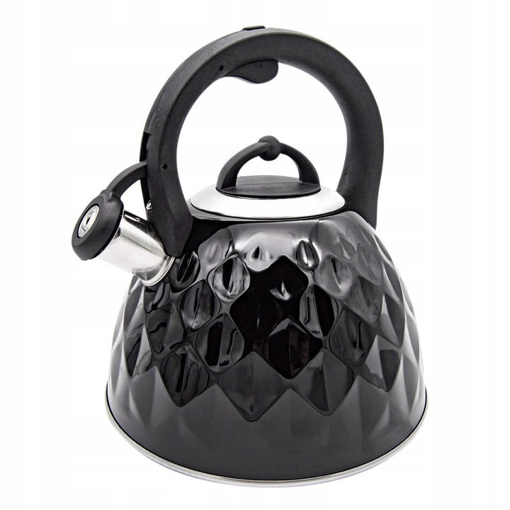 Meyerhoff Fluitketel 3 Liter – RVS – Zwart Glanzend koudblijvende Handgreep – Inductie & Gas – Met Fluitfunctie MH-29794