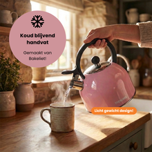 Afbeelding in Gallery-weergave laden, Trendmix Fluitketel Roze 2,5 Liter – Lichtgewicht RVS – Cool-Touch Handvat – Geschikt Voor Inductie, Gas En Alle Warmtebronnen