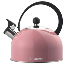Afbeelding in Gallery-weergave laden, Trendmix Fluitketel Roze 2,5 Liter – Lichtgewicht RVS – Cool-Touch Handvat – Geschikt Voor Inductie, Gas En Alle Warmtebronnen