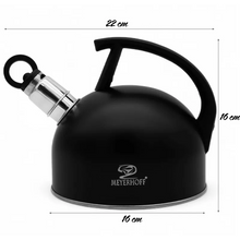 Afbeelding in Gallery-weergave laden, Meyerhoff Fluitketel 1,5 Liter – RVS Waterketel Inductie – Mat Zwart