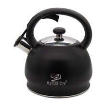 Afbeelding in Gallery-weergave laden, Meyerhoff RVS fluitketel 1,8 liter MH-4046E – Inductie fluitketel – Matzwart – Compact modern design