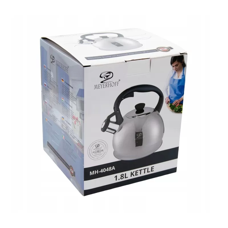 Meyerhoff RVS fluitketel 1,8 liter MH-4048A – Inductie fluitketel – Zilver – Compact en elegant design