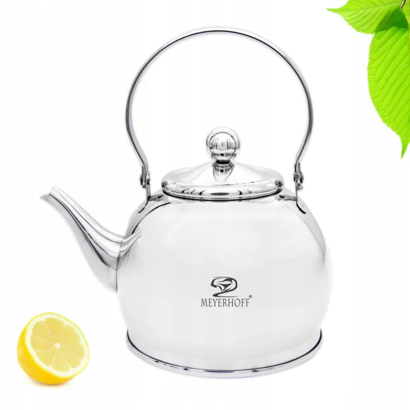Meyerhoff RVS theeketel 1 liter MH-4327B – Inductie waterketel – Met theezeef – Zilver – Opklapbaar handvat