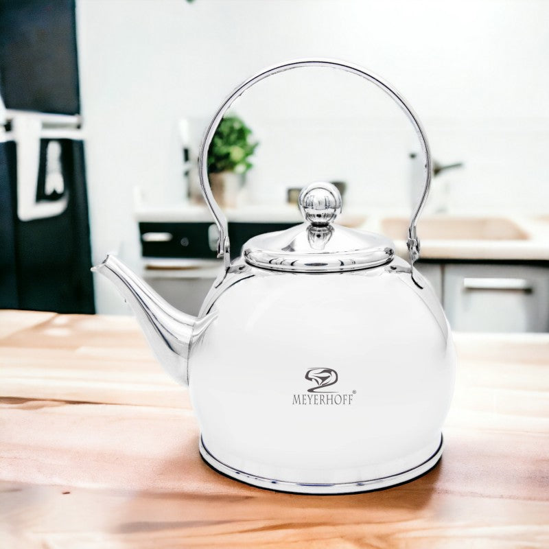 Meyerhoff RVS theeketel 1 liter MH-4327B – Inductie waterketel – Met theezeef – Zilver – Opklapbaar handvat