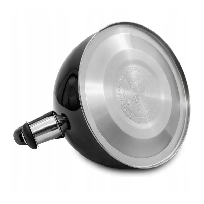 Meyerhoff RVS fluitketel 2,5 liter MH-4014 – Inductie fluitketel – Zwart – Met fluit – Hittebestendige handgreep – Voor gas en inductie