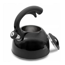 Afbeelding in Gallery-weergave laden, Meyerhoff RVS fluitketel 2,5 liter MH-4014 – Inductie fluitketel – Zwart – Met fluit – Hittebestendige handgreep – Voor gas en inductie