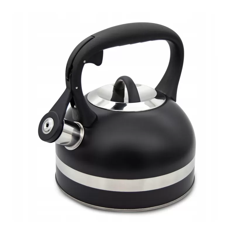 Meyerhoff RVS fluitketel 2,5 liter MH-4156F – Inductie fluitketel – Zwart – Met fluit – Hittebestendige handgreep – Voor gas en inductie